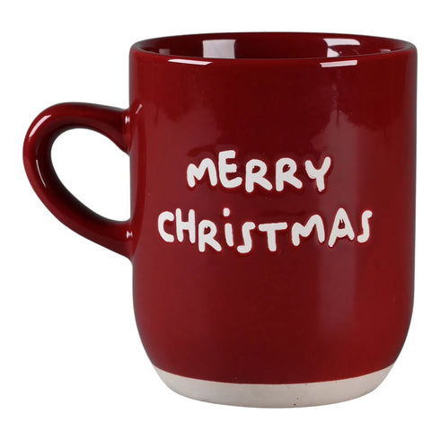 Textmugg, Merry Christmas, H 9,5 cm, Grön