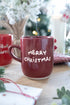 Textmugg, Merry Christmas, H 9,5 cm, Röd