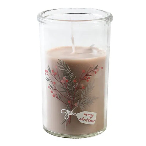 Ljus i glas med kvistmotiv, beige
