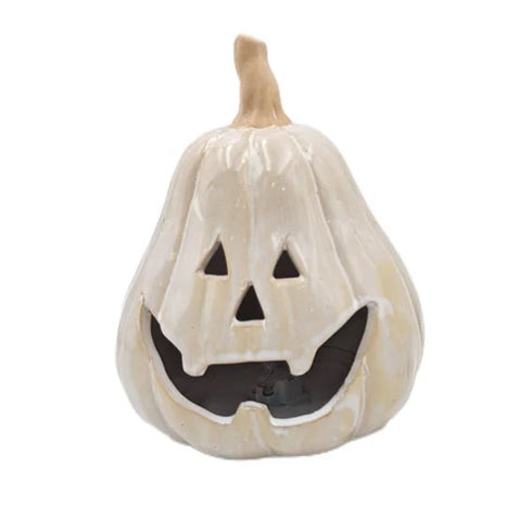 Pumpa med LED, Porslin, vit, H 17,7 cm