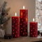 Christmas Lights Fiber Optic, Red, H12/16/20cm, 3-piece set