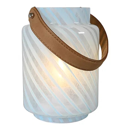 Glaslykta m.LED, H17xDia13,5cm