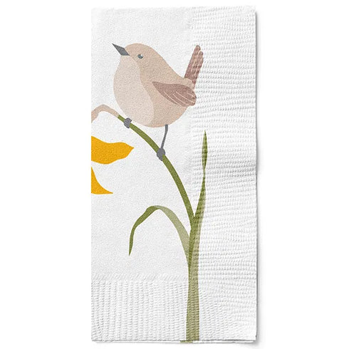 Servetter, 3-lags, 1/8-vikning, Vit, Easter Blossom