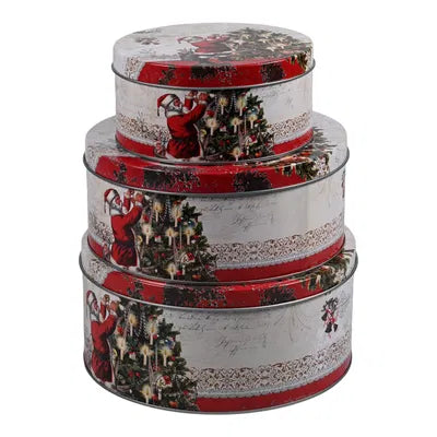 Plåtlådor, 3/set, Dia. 19,5/18/XXcm, Vit