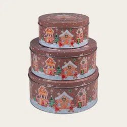 Plåtlådor, 3/set, Dia. 19,5/18/XXcm, Ginger