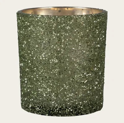 Ljuslykta, H9cm, Glas, Grön