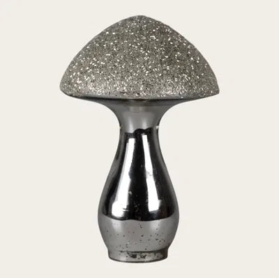 Svamp, H19cm Glas, Silverfärgad