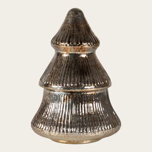 Julträd, H 16cm, Glas, Kopparfärgad