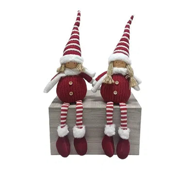 Tomtar sittande, H 16cm, 2 varianter, Röd