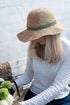 Hatt Beige, med grön rand, storl 57-59cm