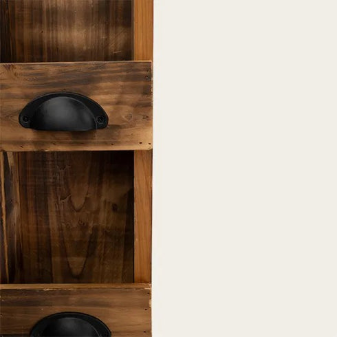 Trähylla H 62cm, B 16cm, D 11cm, Brun