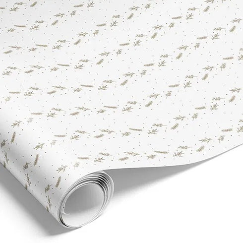 Presentpapper, Evergreen, Vit, 5 m