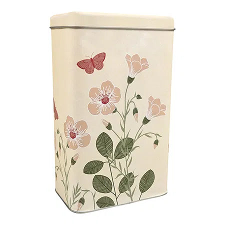 Blommig blomning, Tinbox, Fyrkant