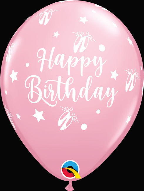 QX 11" R RETAIL PINK 006CT BDAY BALLERINA SLIPPERS