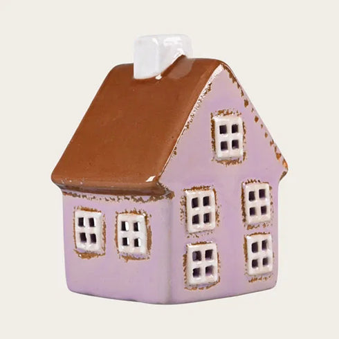 Keramikhus, Lila, H 10cm