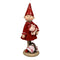 Tomtenisse som håller en gris, H 12cm, Röd