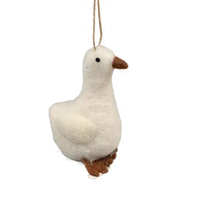 Gås, H9cm, Ull/polyester, Vit