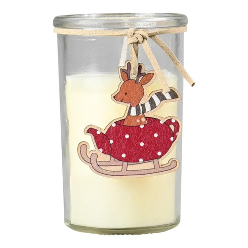 Ljus i glas, Nordic Pixie, Kjälke, H10cm, Vit