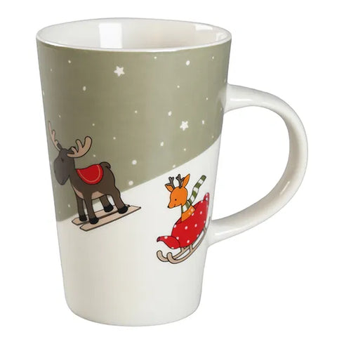 Jumbomugg, Renar åker släde, H 12,8 cm