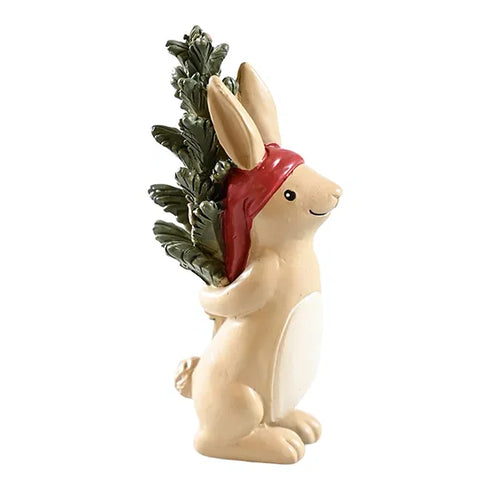 Kanin med träd, H 9,5cm, Brun