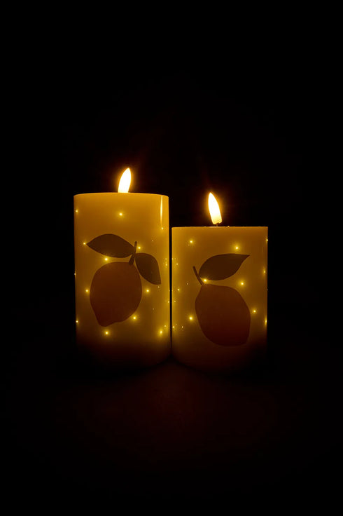 LED-ljus m timer, H 12,5/10cm, 2/box, Vit, Citrus stora