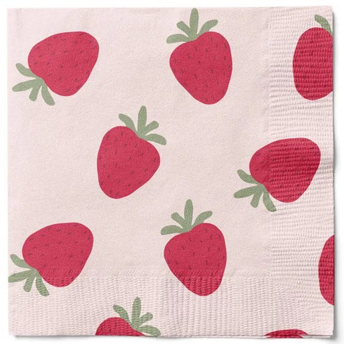 Servetter, 3-lags, Aprikos, Röda Jordgubbar