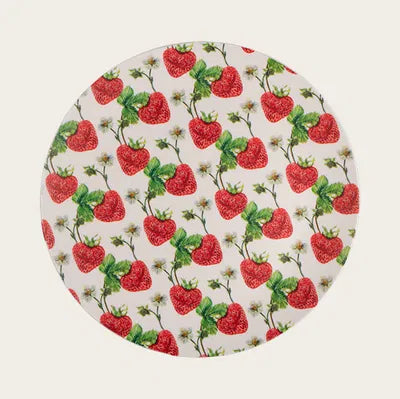 Tallrik, Dia. 25cm Plast, Röd, Jordgubbe