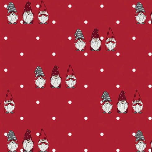 Presentpapper - "Tre små tomtar" - 10 m - röd