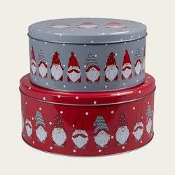 Plåtlådor, 2/set, Dia. 19,7/16,7cm, Röd/Grå