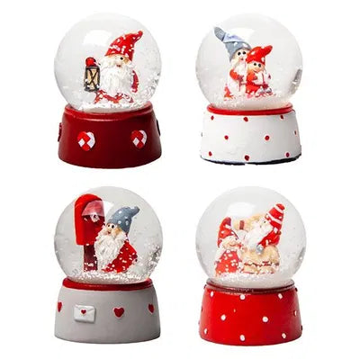 Snöglob, Santa Petit, poly/glas H7,5cm, 4ass