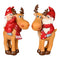 Tomtenisse rider på en älg, H 9cm, Röd/Brun