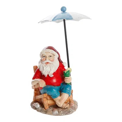 Jultomten på stranden, H 14cm, Röd