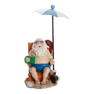 Jultomten på stranden, H 15cm, Natur