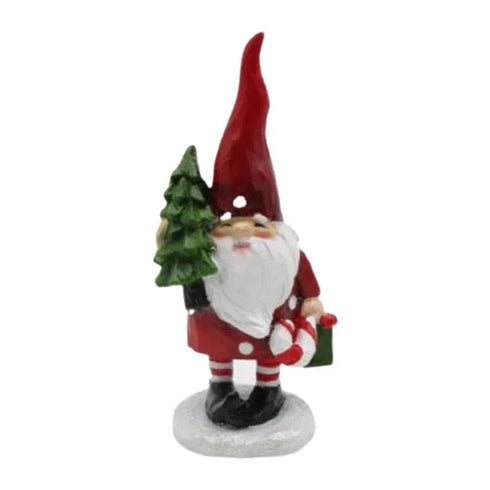 Santa, with Christmas tree, red, H 10cm