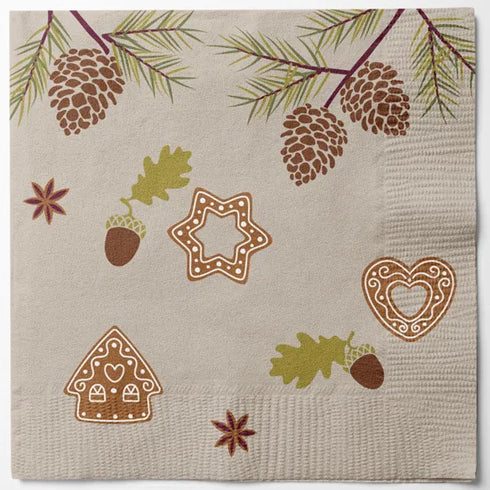 Servetter, 3-lags, Ljusbrun, Ginger