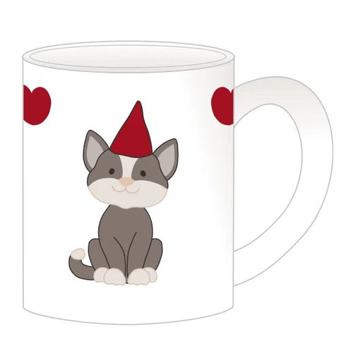 Mugg, Kids Christmas Animals, Katt, H 7cm