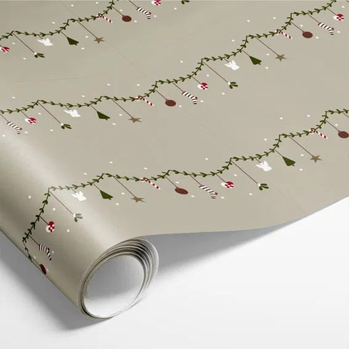 Presentpapper, Joyful Christmas, Grön, 5 m