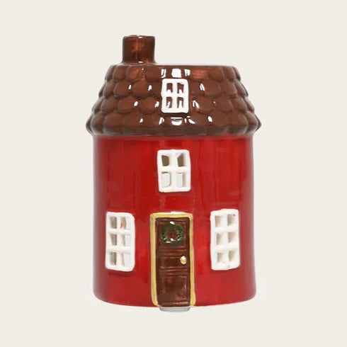 Keramikhus, Christmas Joy, Rött, H 9cm