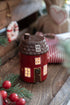Keramikhus, Christmas Joy, Rött, H 9cm