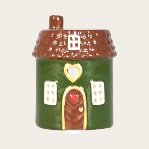 Keramikhus, Christmas Joy, Grönt, H 7cm