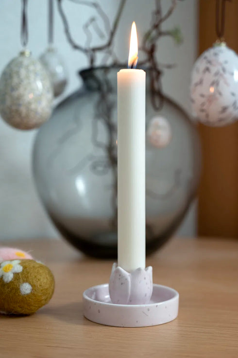 Ljusstake, Påsk, H 4cm, Keramik, Beige