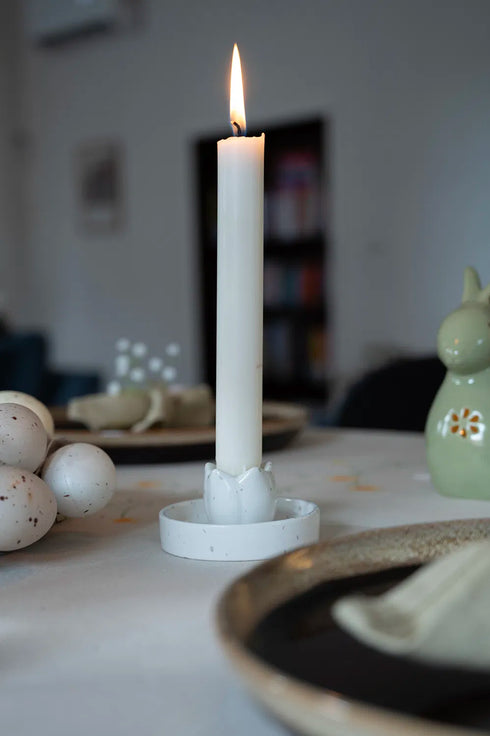 Ljusstake, Påsk, H 4cm, Keramik, Beige