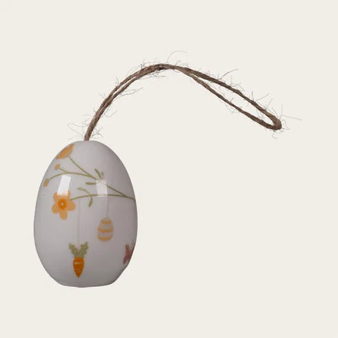 Easter egg, H 6.5cm, Ceramic, White