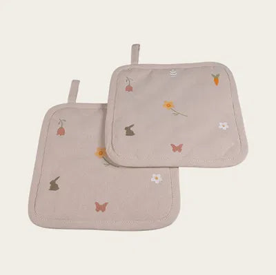 Grytlappar, Påsk, 20x20cm 2/set, Beige