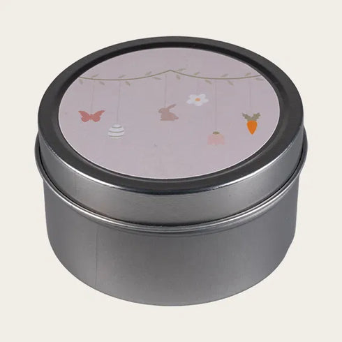 Tealight in tin, H 4cm Easter Joyful