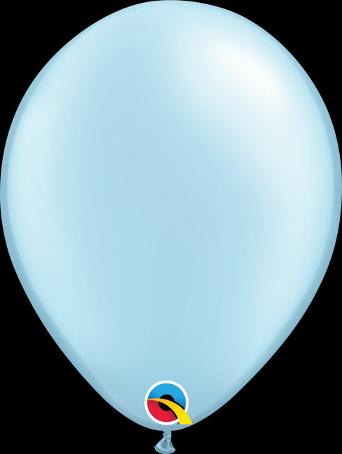11" RND QX LATEX PLAIN 100CT PEARL LIGHT BLUE