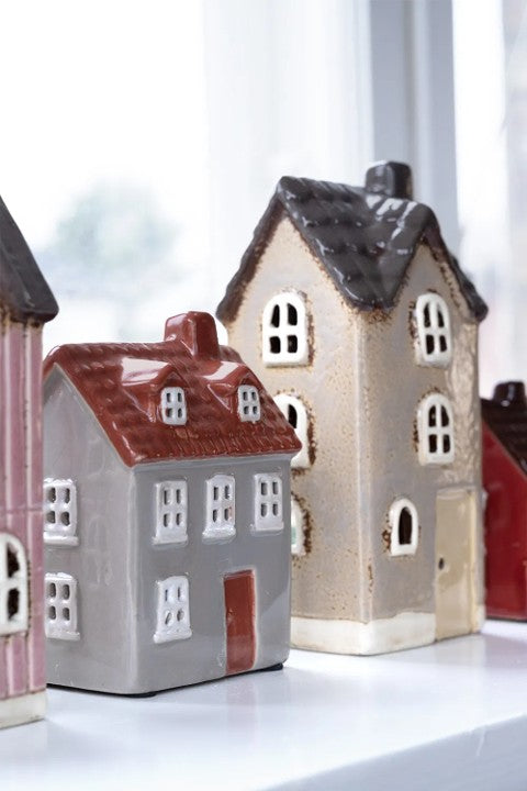 Keramikhus, Grått, H 12cm