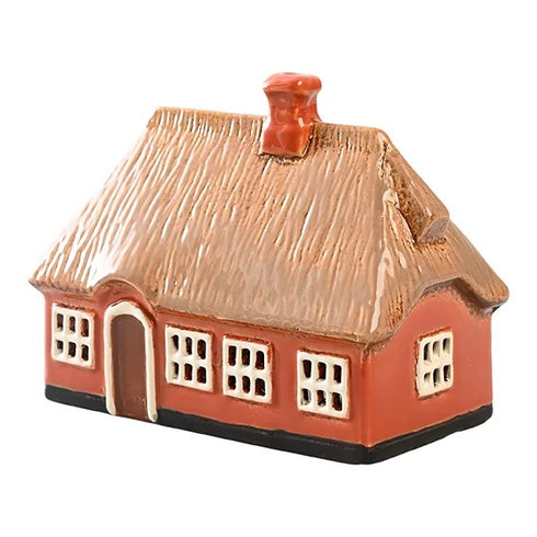 Keramikhus, Röd/orange, H 11cm