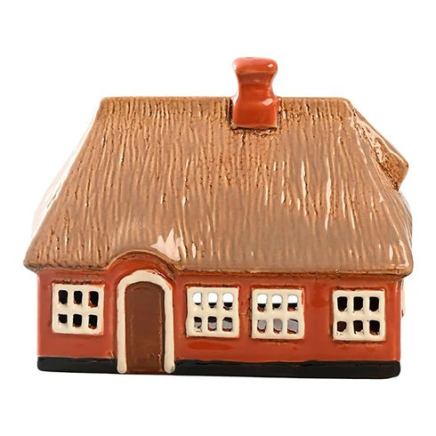 Keramikhus, Röd/orange, H 11cm