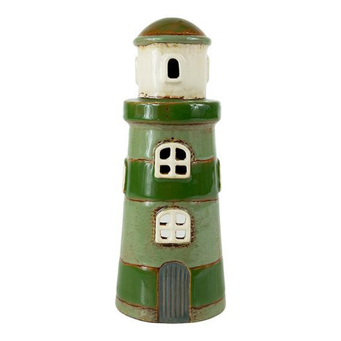 Keramikhus, Fyr, Grönt, H 18cm